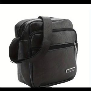 New! “JINGPIN” Black Men's Casual Crossbody Bag,Trendy Multifunctional Briefcase